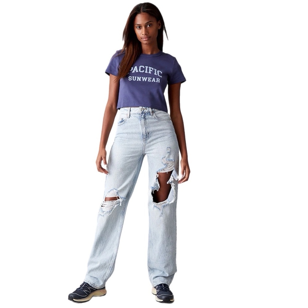 PacSun Eco Light Blue 90's Boyfriend Jeans Size 24 - Picture 1 of 8